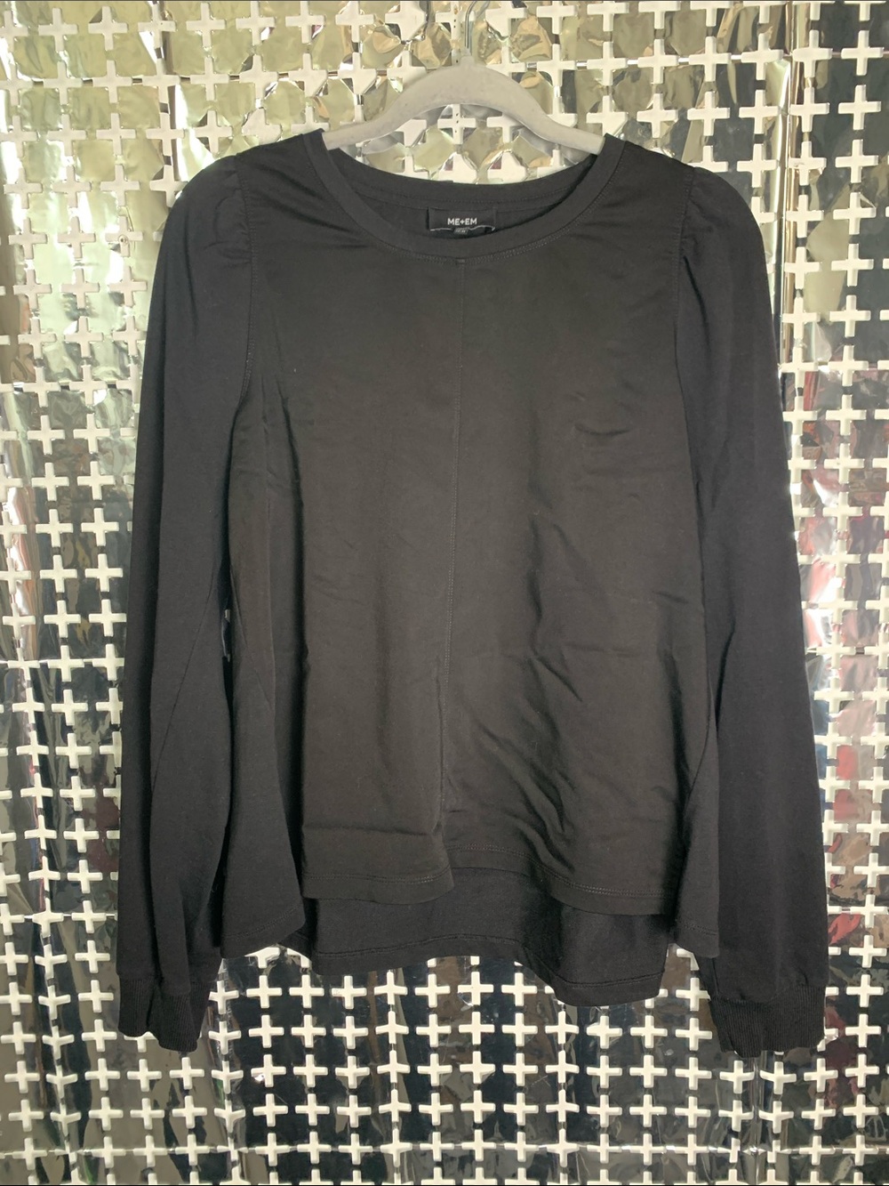 ME+EM Black Relaxed Crewneck Sweatshirt